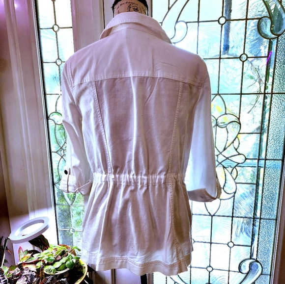 NWT Talbots White Denim Jacket with Adjustable Waist M - Picture 4 of 13